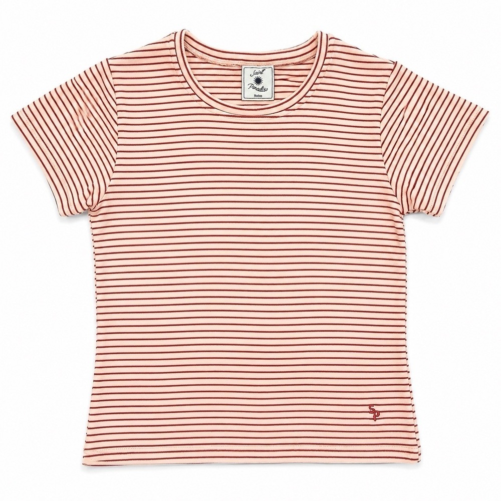 Saint Paradiso Babydoll Tee M Breton Stripe Baby Tee Coastal French Girl Y2K